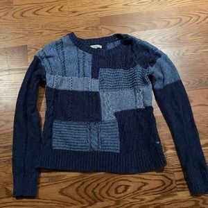 American Eagle blue patch knit sweater.